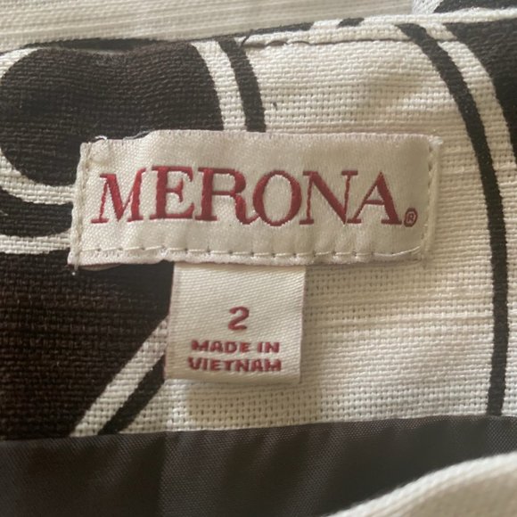 MERONA BLACK/WHITE SLEEVELESS LINED DRESS 2-EUC - Picture 5 of 7